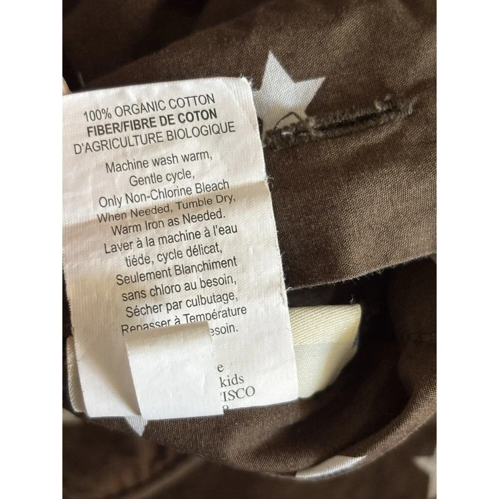 Pottery Barn Kids Twin Duvet Brown With White Star Patterned Fabric